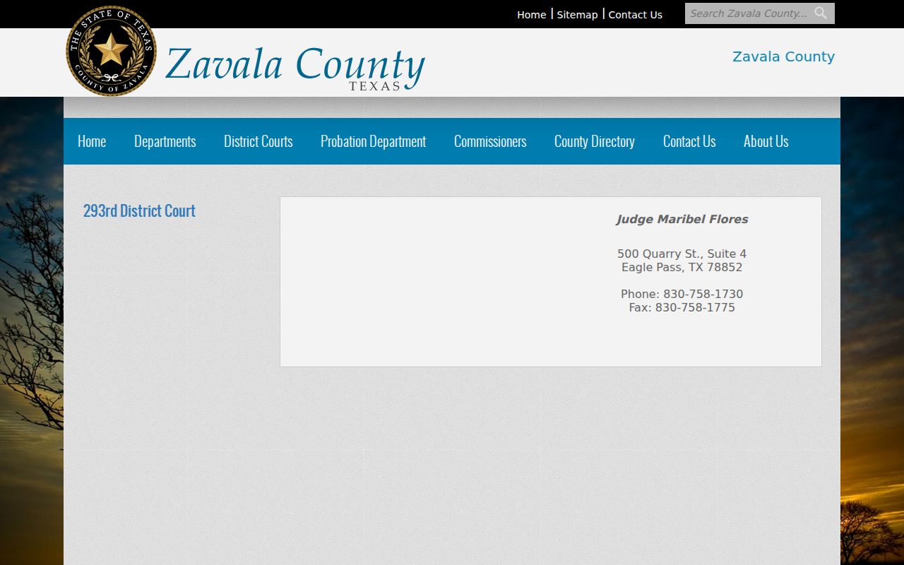 Zavala County criminal court cases 293rd District Court page