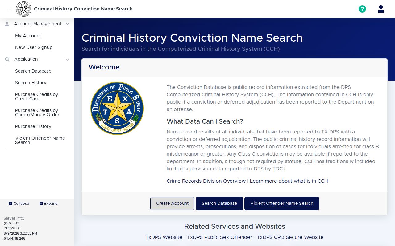 Texas DPS Zavala County criminal history name search