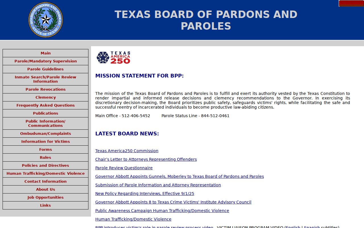 Texas parole authority for Zavala County criminal records