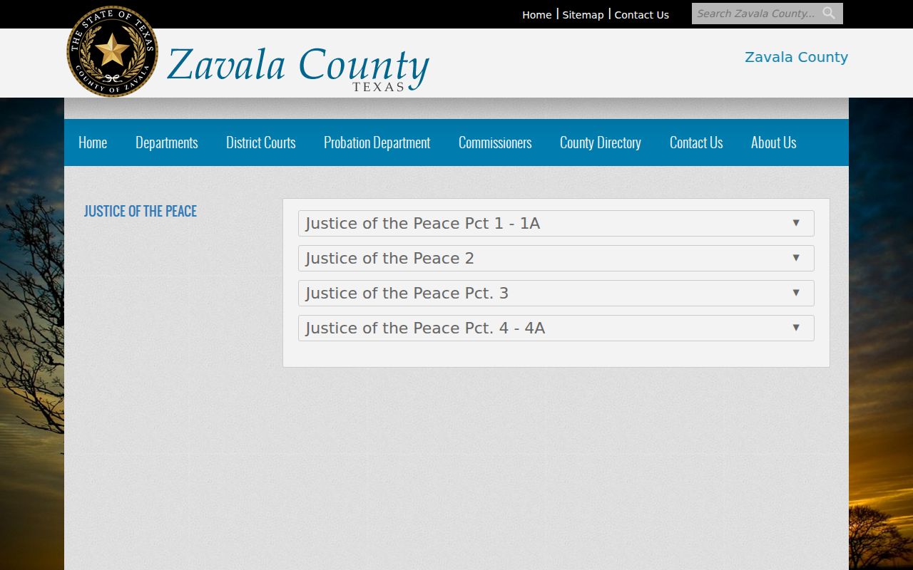 Four Justice of the Peace offices holding Zavala County criminal records