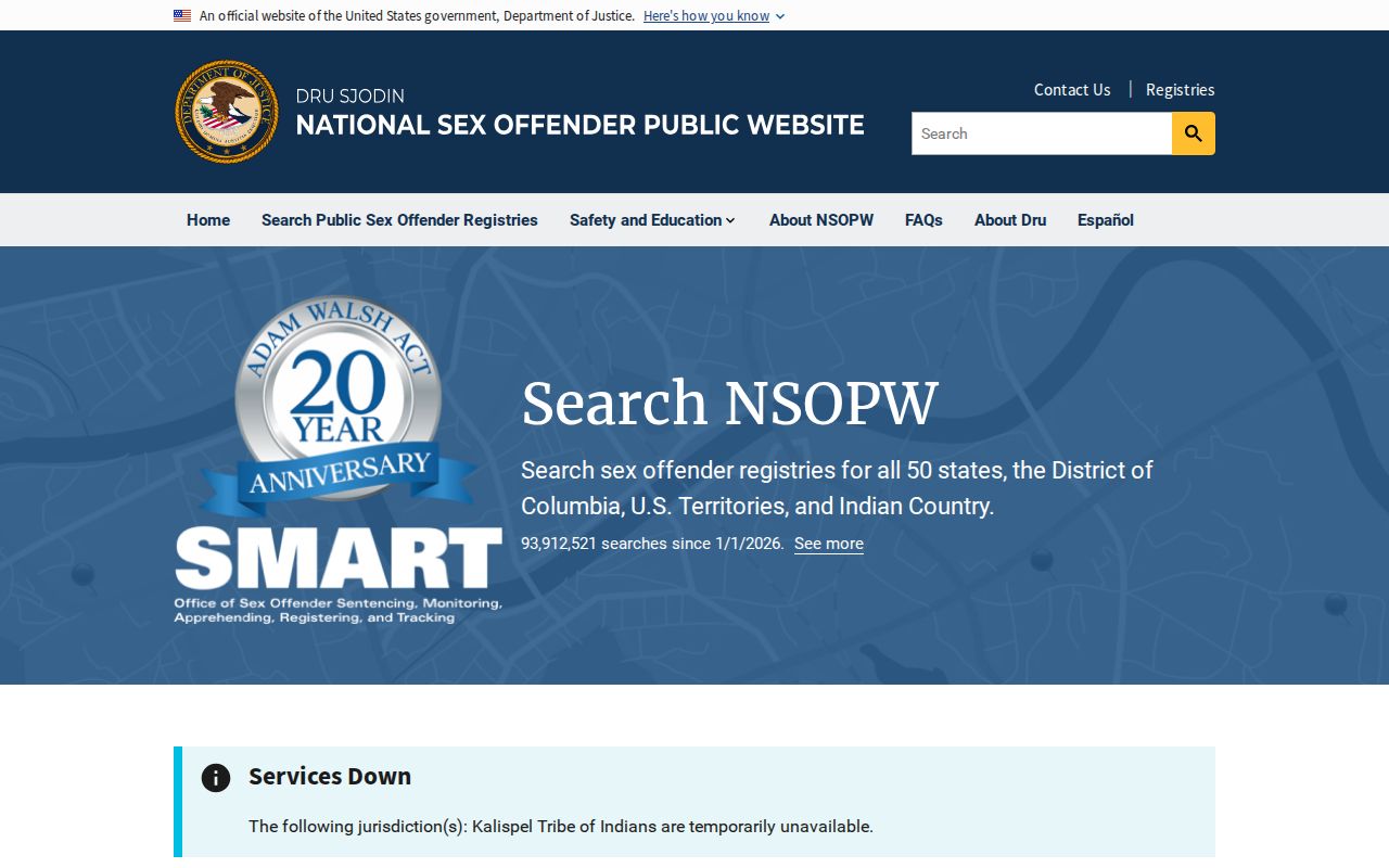 Zavala County sex offender check using the national NSOPW search